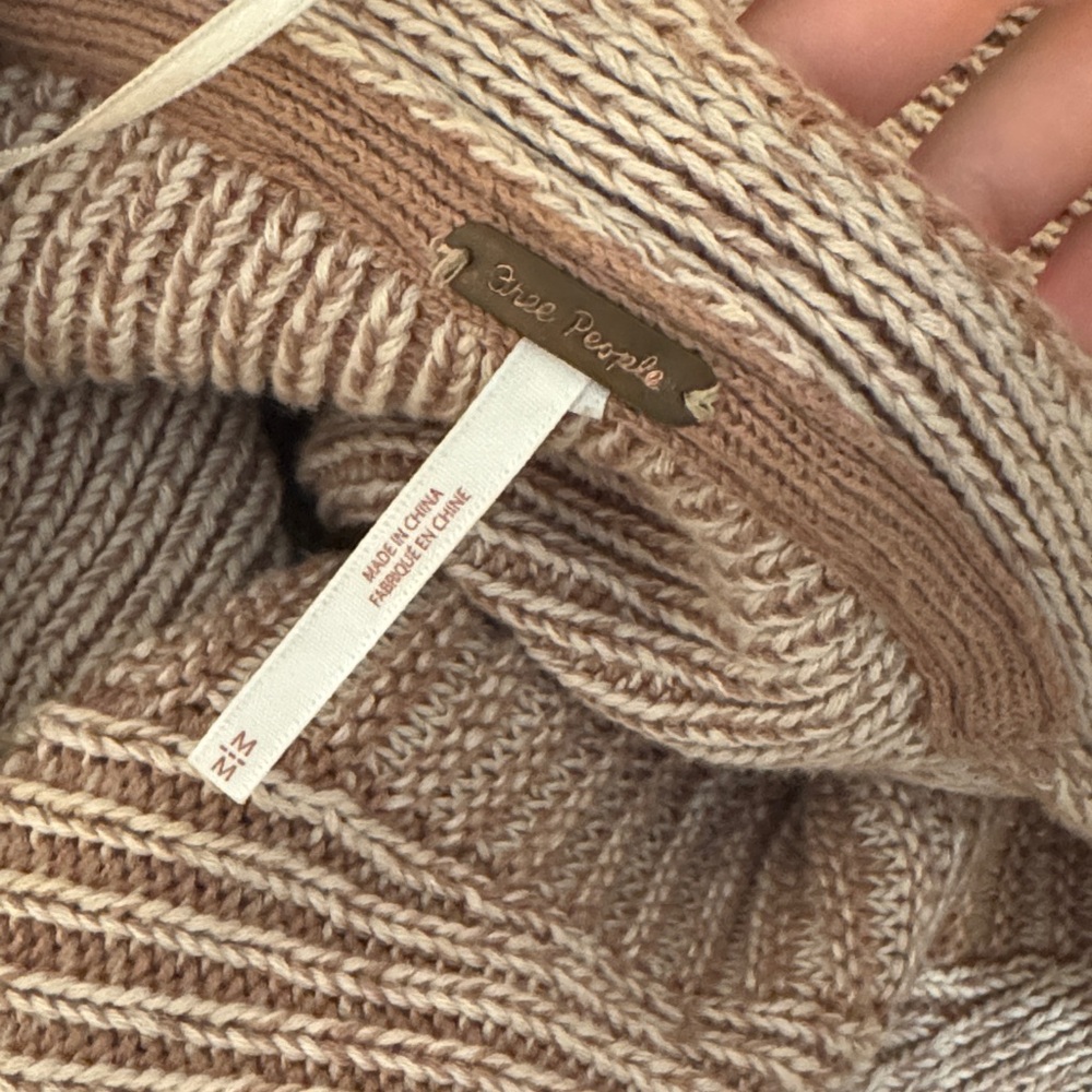 Free People When It Rains V Neck Honey Sweater - Picture 6 of 6